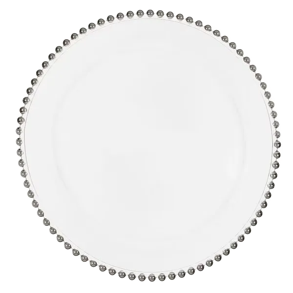 Bajo plato - perla plateada